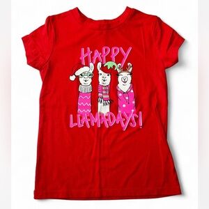 Happy Llamadays Red Kids Shirt